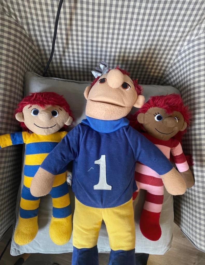 Knuffels Zandkasteel: Sassa, Toto & Koning Koos (handpop), Gebruikt, Overige karakters, Overige typen, Ophalen of Verzenden