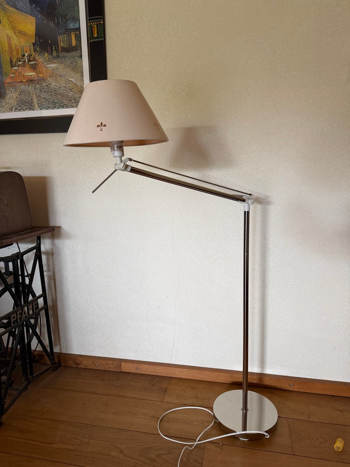 Verstelbare leeslamp - 94 cm hoog, Ophalen, Gebruikt, E27 (groot), Minder dan 100 cm