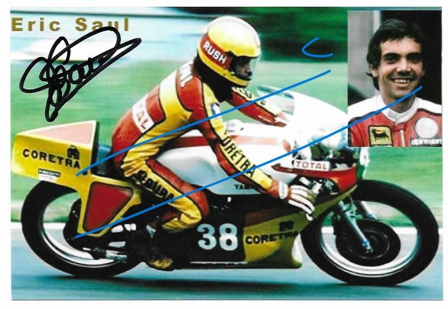 Yamaha Eric Saul foto gesigneerd race moto sport motosport, Verzamelen, Verzenden, Zo goed als nieuw, Motoren