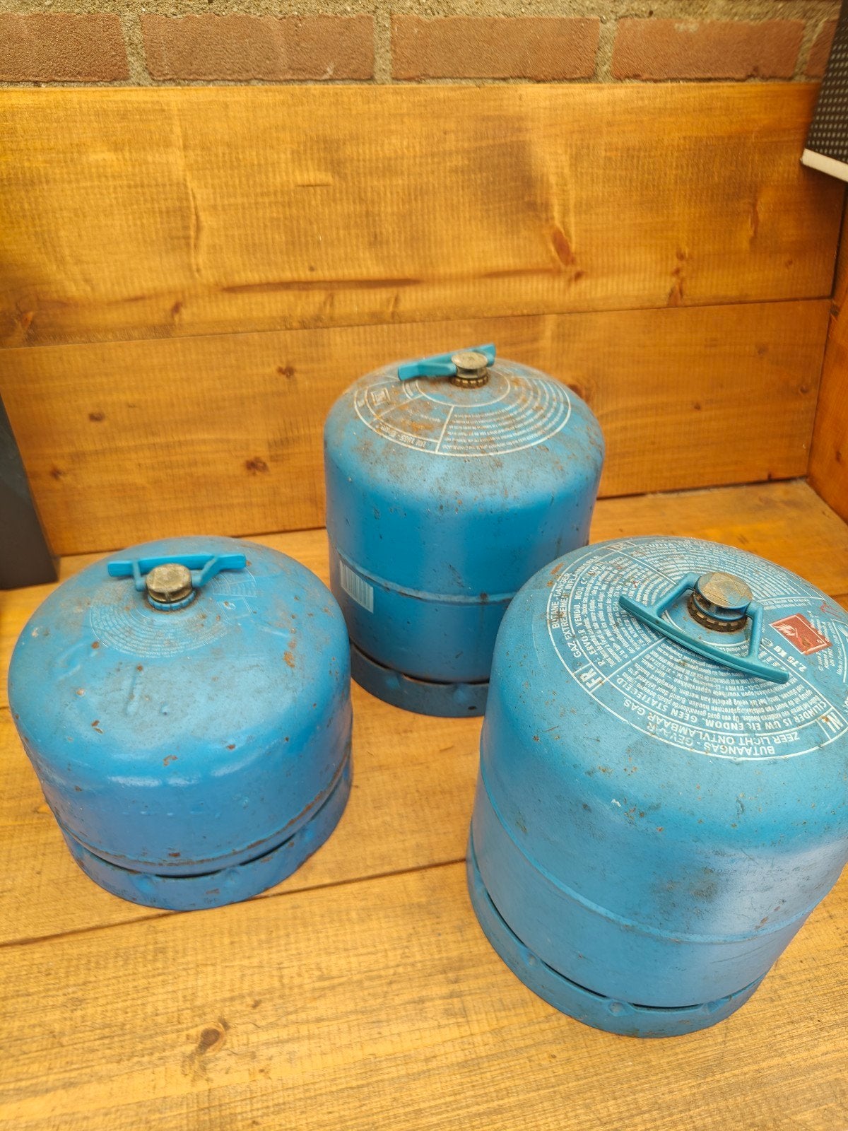 2x Campingaz 907 en 1x 904 gasfles  half vol, Ophalen, Gebruikt