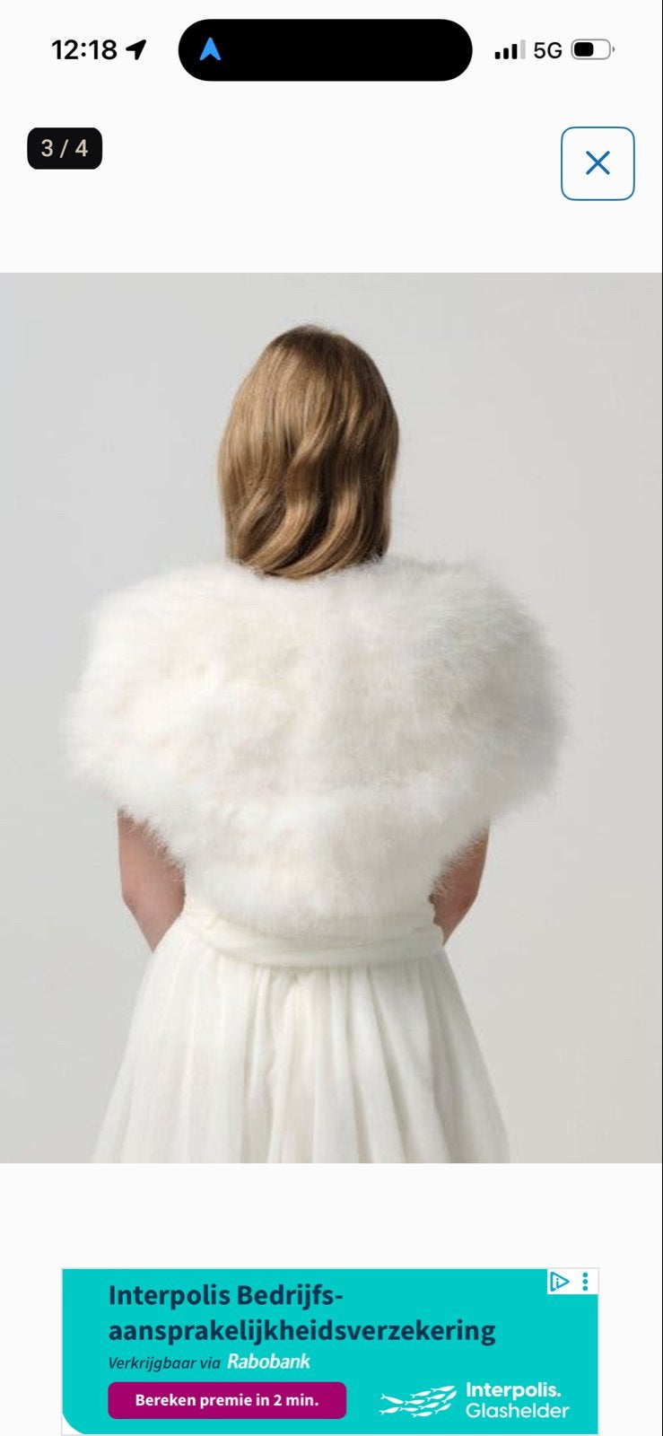 Witte Poirier, faux fur bolero voor bruidsmeisjes of bruid, Kleding | Dames, Ophalen of Verzenden, Nieuw, Wit, Accessoires