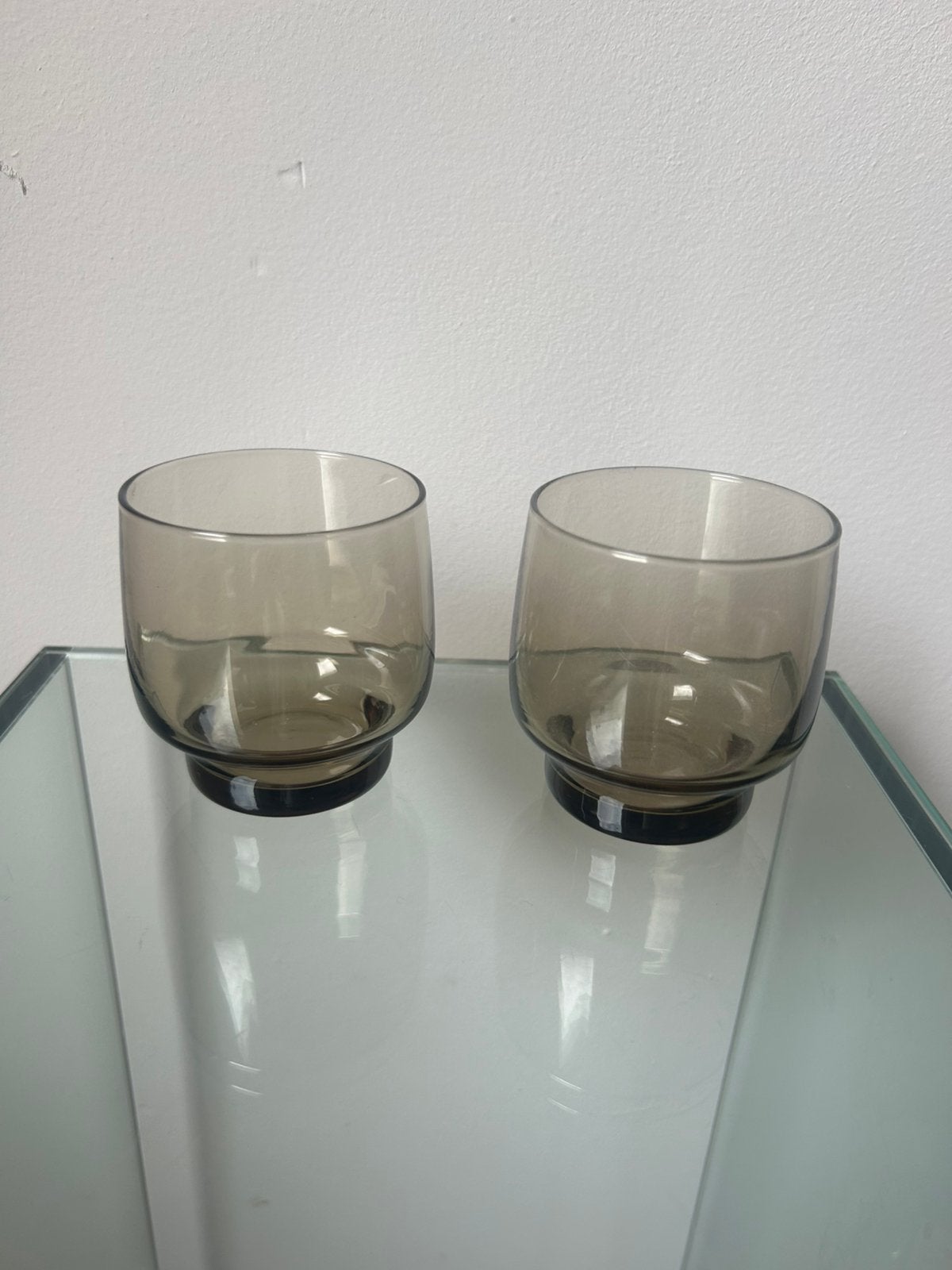 Glaasjes (2 st) Arcoroc France rookglas, Ophalen of Verzenden, Zo goed als nieuw, Borrel- of Shotglas