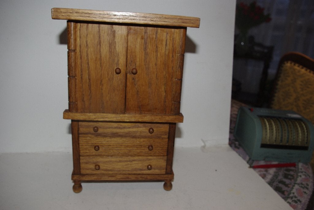 Vintage Houten Poppenhuis Kast met Lades, Antiek en Kunst, Antiek | Speelgoed, Ophalen