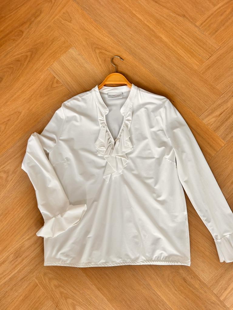 Blouse Helena Hart ️ wit (travel stof) mt XL, Ophalen of Verzenden, Zo goed als nieuw, Maat 46/48 (XL) of groter, Wit