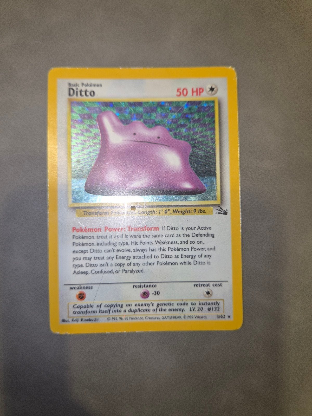 Ditto holo fossil pokemon kaart, Ophalen of Verzenden, Zo goed als nieuw