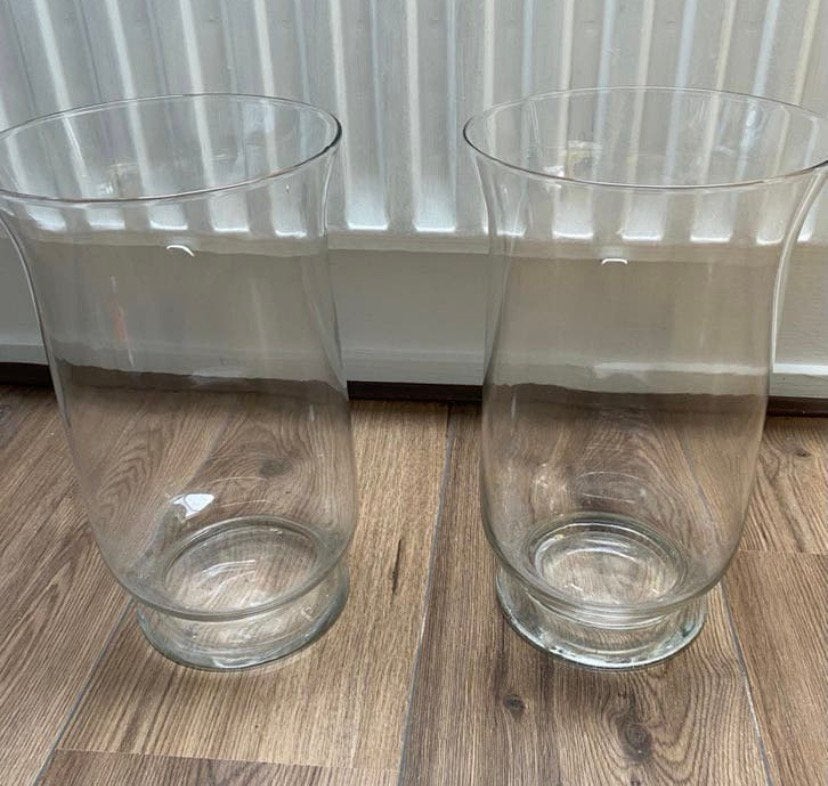2 grote vazen van glas. 30x17 cm, Huis en Inrichting, Ophalen of Verzenden, Zo goed als nieuw, Glas