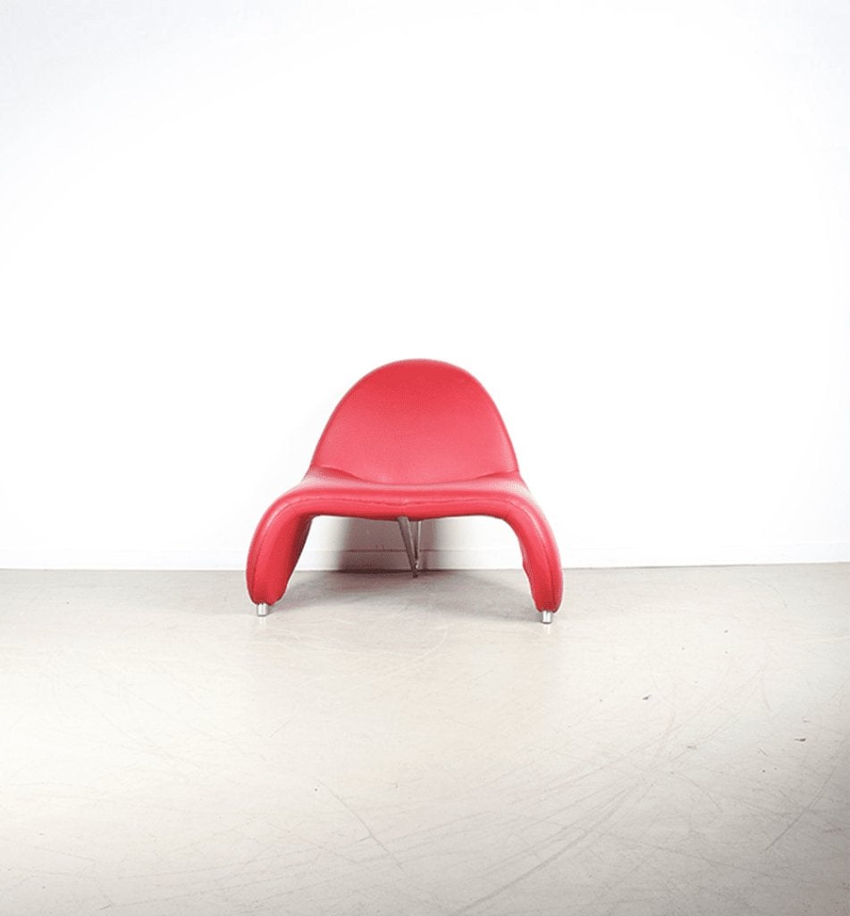 Leolux Sella Fauteuil Rood Leer, Niet ingevuld, Zo goed als nieuw, Niet ingevuld, Niet ingevuld