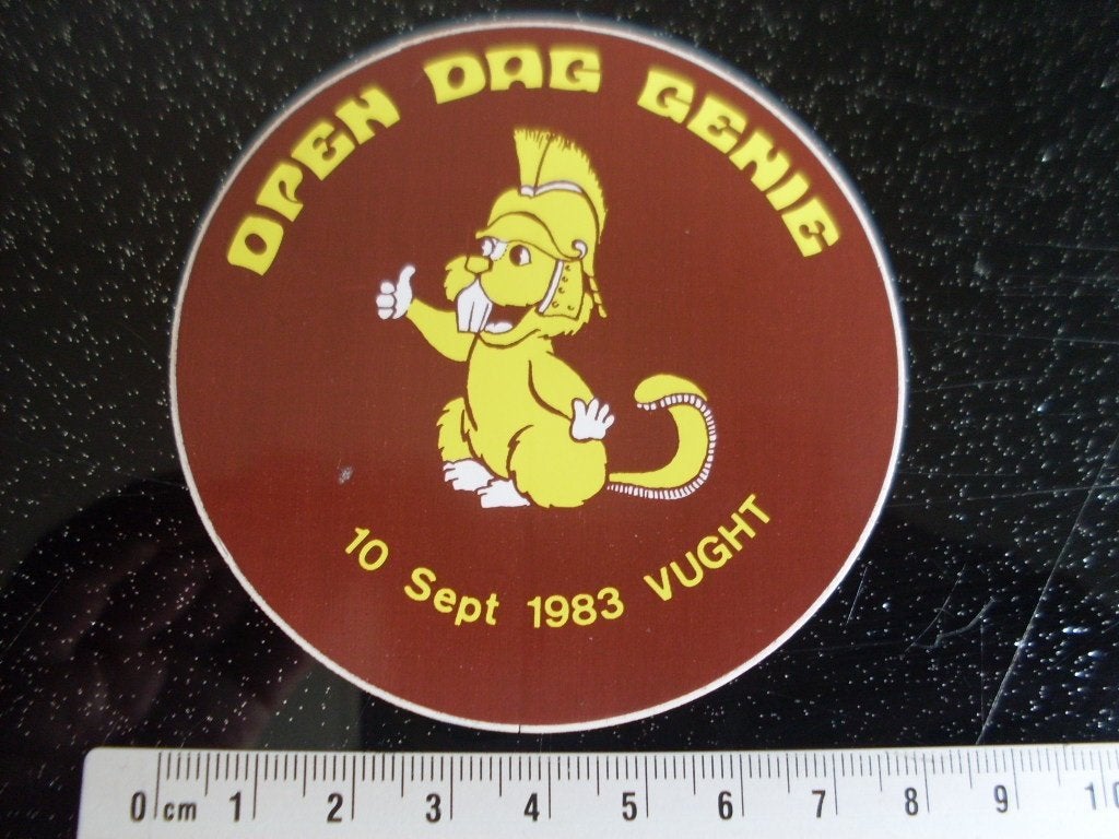 sticker open dag genie 1983 vught logo leger army, Verzamelen, Verzenden, Zo goed als nieuw, Bedrijf of Vereniging