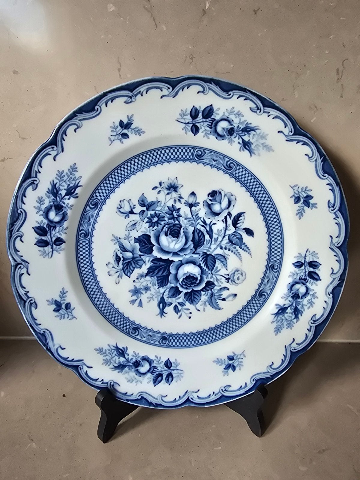 Decoratief bord "Blue Rose Fine China", Ophalen of Verzenden