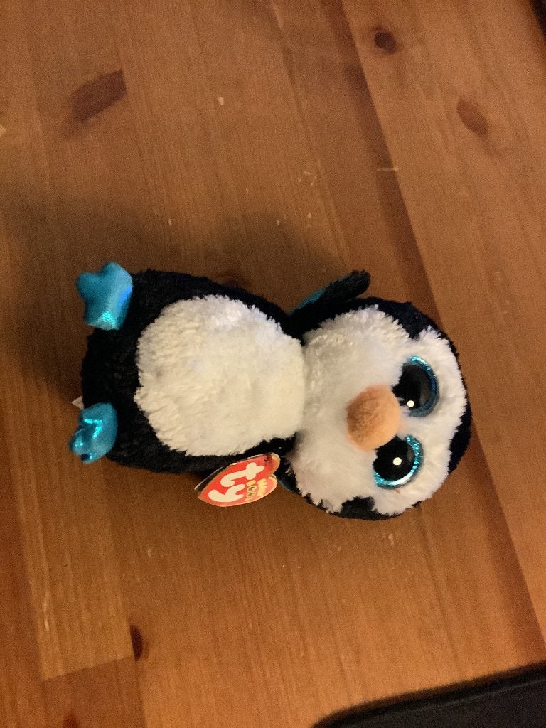 TY beanie boo knuffel waddles penguin 2017 met kaartje, Pinguïn, Ophalen of Verzenden, Ty, Met label