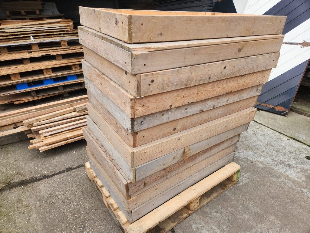 216 - Houten bakken van vlonderplanken, tuin, garage, Tuin en Terras, Ophalen, Zo goed als nieuw, Hout