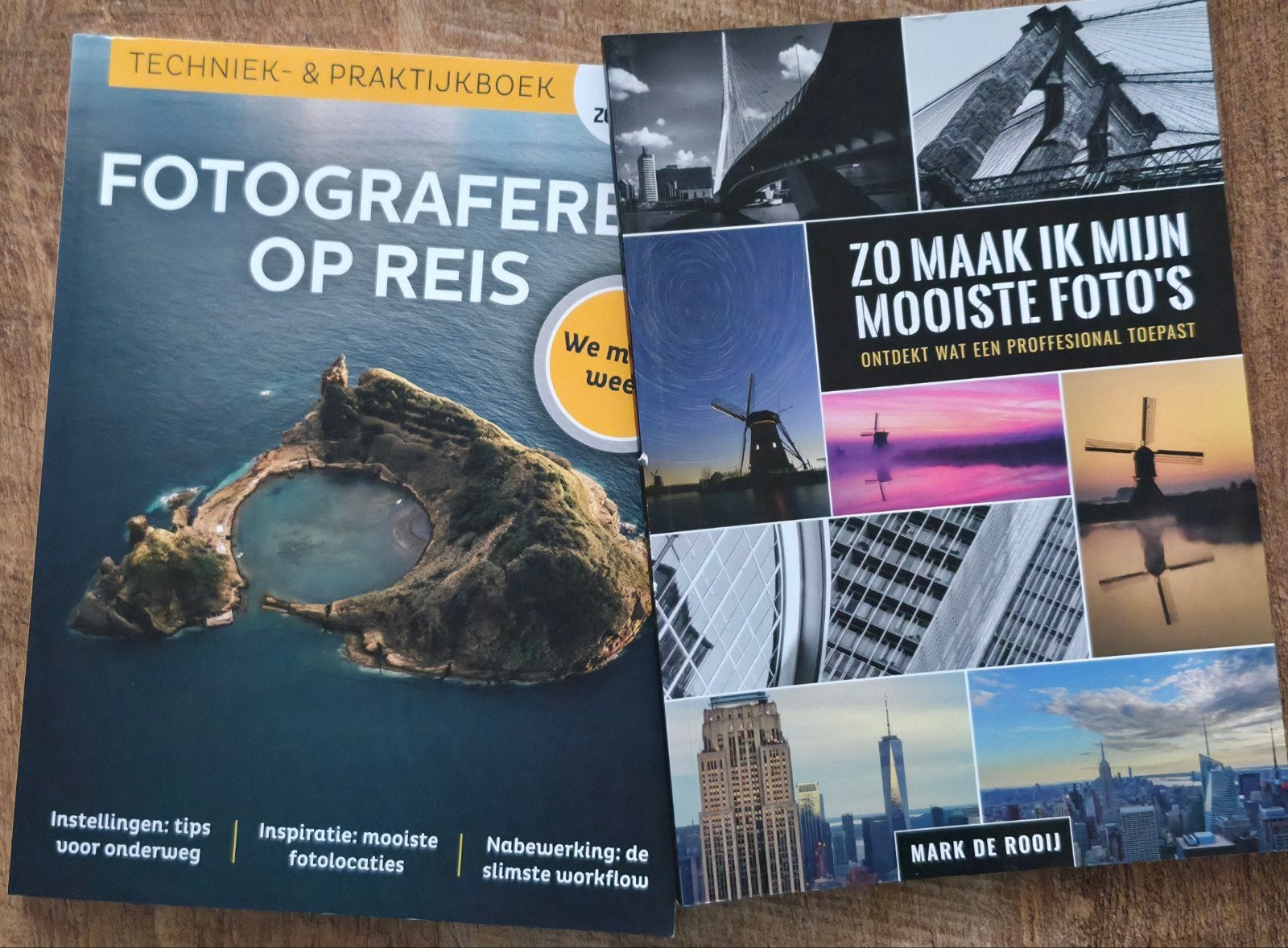 2 Foto boeken: 'Fotograferen op Reis' & 'Mooiste Foto's, Ophalen of Verzenden, Zo goed als nieuw, Fotografie algemeen, Mark de Rooij (voor één boek)