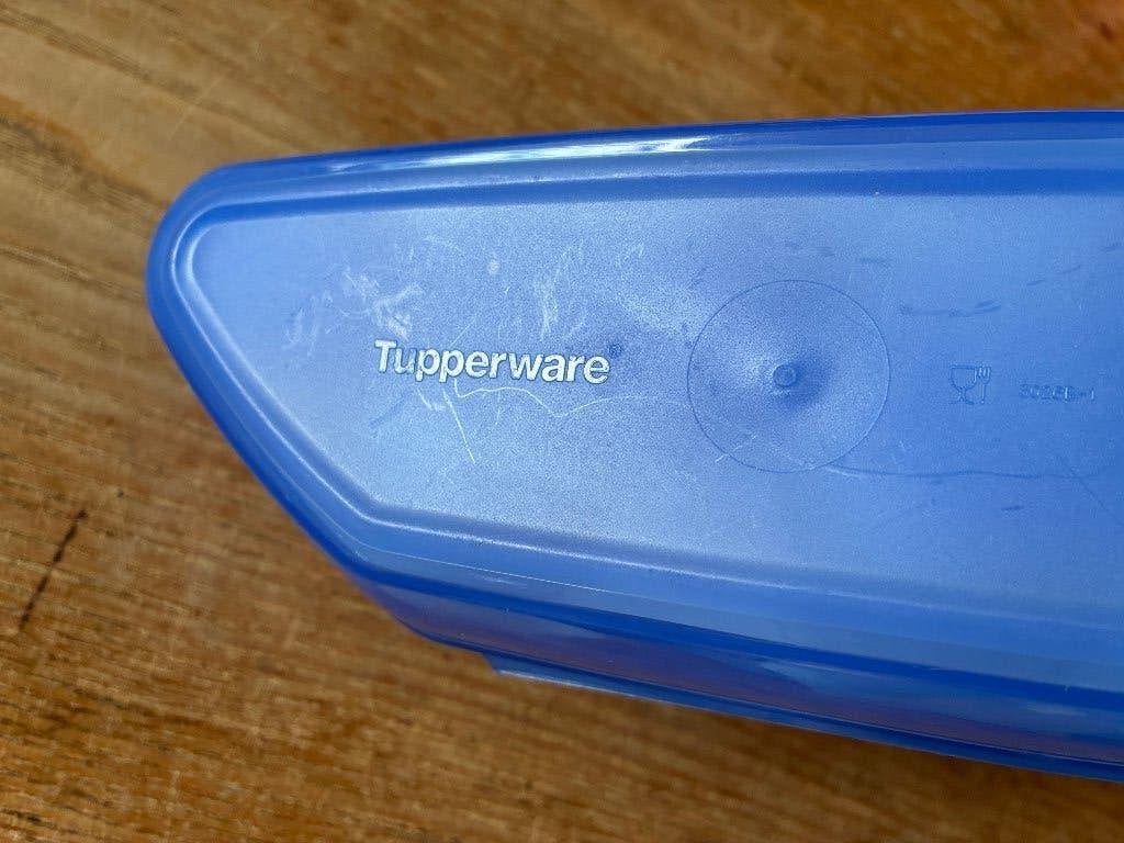 Tupperware Kolumbus eierdoos blauw - voor 6 eieren - zgan, Ophalen of Verzenden, Zo goed als nieuw, Blauw, Bewaardoos