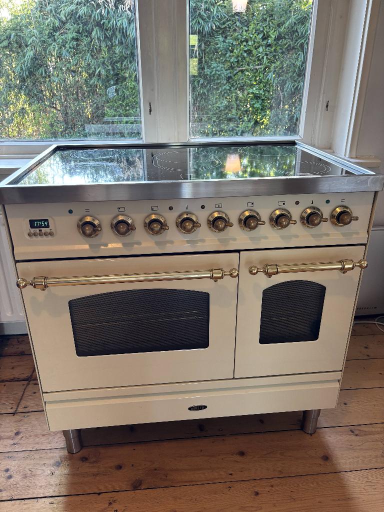 luxe Boretti fornuis keramisch met dubbele oven, Ophalen, Gebruikt, 60 cm of meer, Keramisch