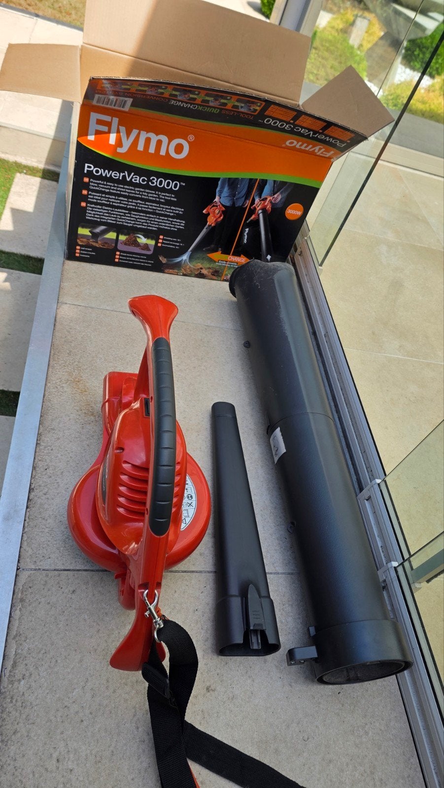 Flymo PowerVac 3000 bladblazer, bladzuiger en versnipperaar, Ophalen, Met opvangzak, Handgedragen, Elektrisch