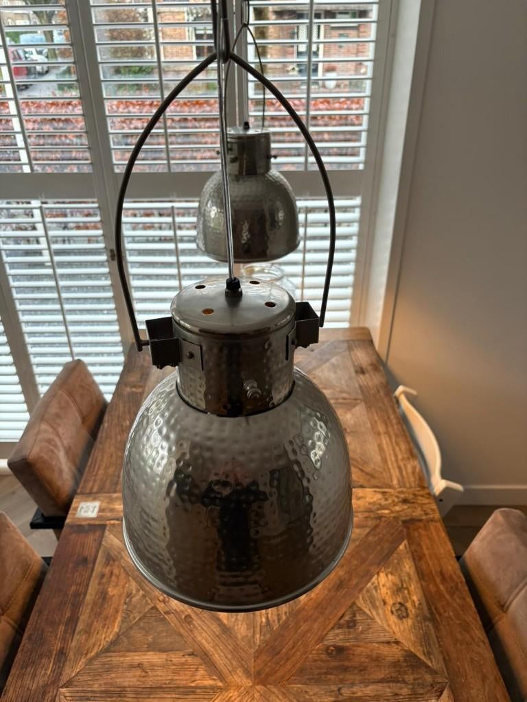 Hanglampen 2 stuks,  mag ook per stuk, Ophalen, Gebruikt, Metaal, Minder dan 50 cm