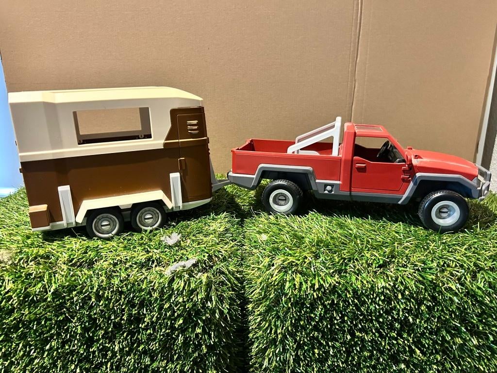 Schleich - Pickup met Paardentrailer, Ophalen of Verzenden, Gebruikt