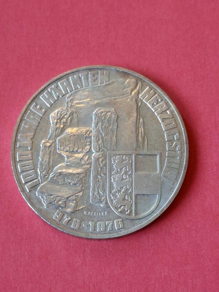 1976 Oostenrijk 100 schilling zilver 1000 jaar Karinthië, Verzenden, Oostenrijk, Losse munt, Zilver