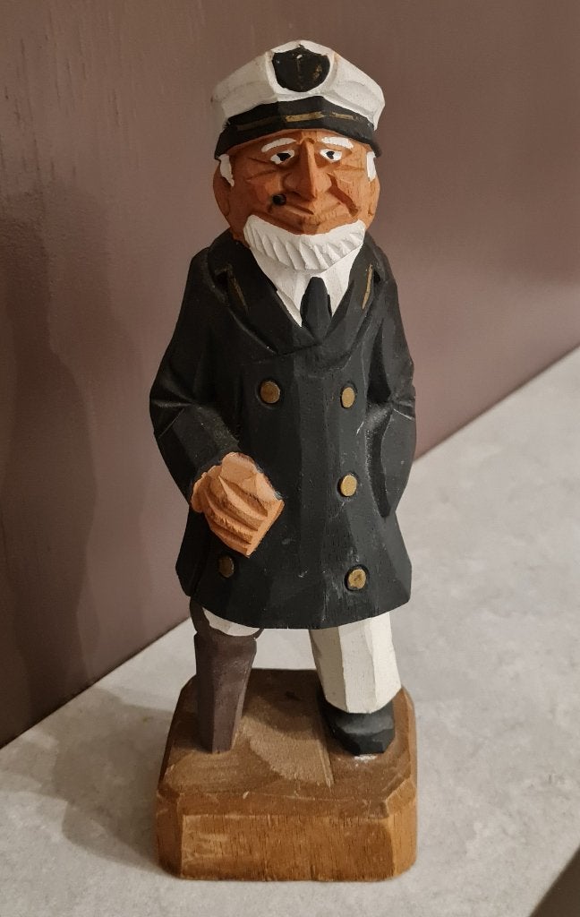 Houten zeeman - handgesneden - 21 cm hoog, Ophalen of Verzenden, Hout, Houtsnijwerk