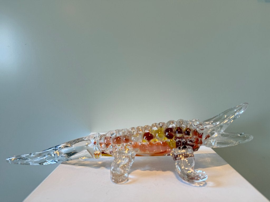 murano glas, Handblown crocodile, 45 cm long, Ophalen