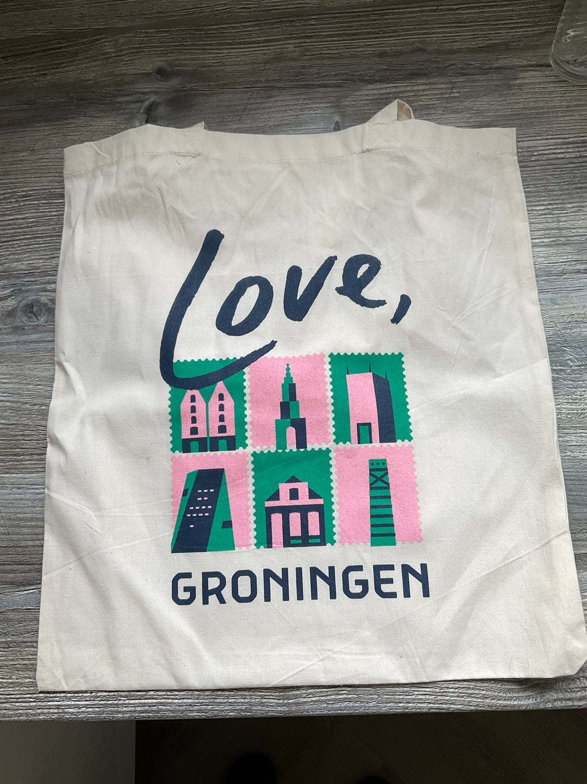 Katoenen tas 'Love Groningen' - Licht & Kleurrijk, Ophalen of Verzenden, Nieuw, Wit, Shopper