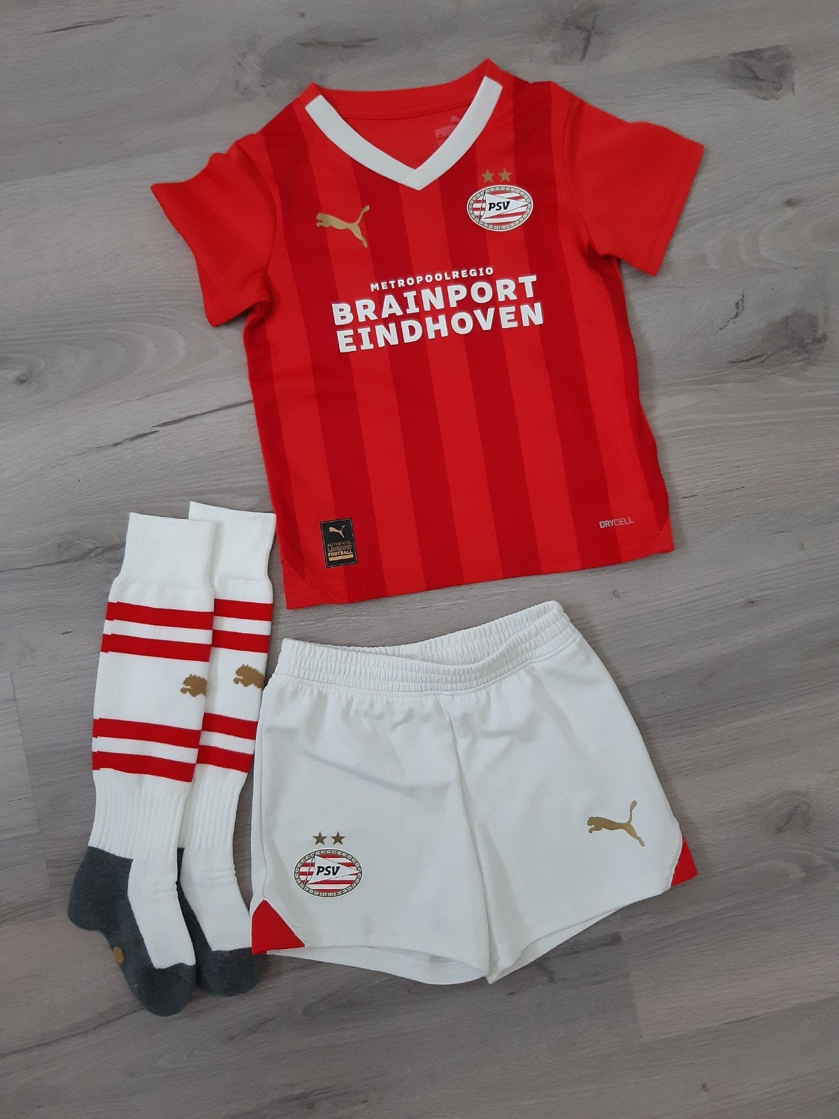 PSV Voetbaltenue maat 98, Ophalen of Verzenden, Zo goed als nieuw, Puma, Jongen of Meisje