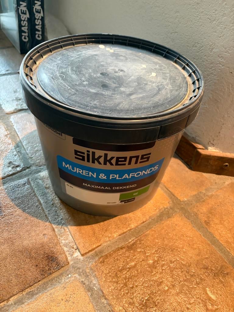Sikkens 10 L. Muurverf RAL 9016 Mat - Maximaal Dekkend Mat, Ophalen, Wit, 10 tot 15 liter, Verf