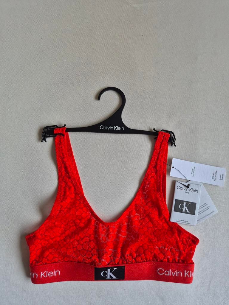 Nieuwe Calvin Klein bralette rood/oranje met prijskaartjes, Calvin Klein, Verzenden, Rood, BH
