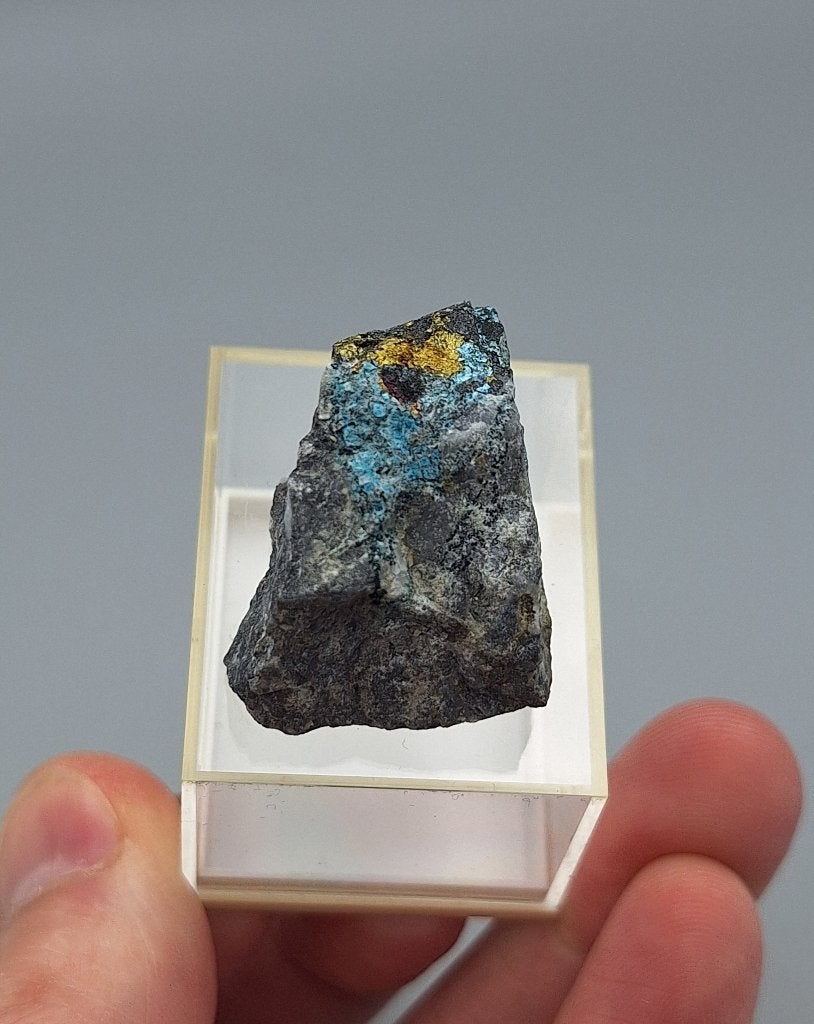 Serpieriet, Chalcopyriet - Mine de la Baume, Frankrijk, Ophalen of Verzenden, Mineraal