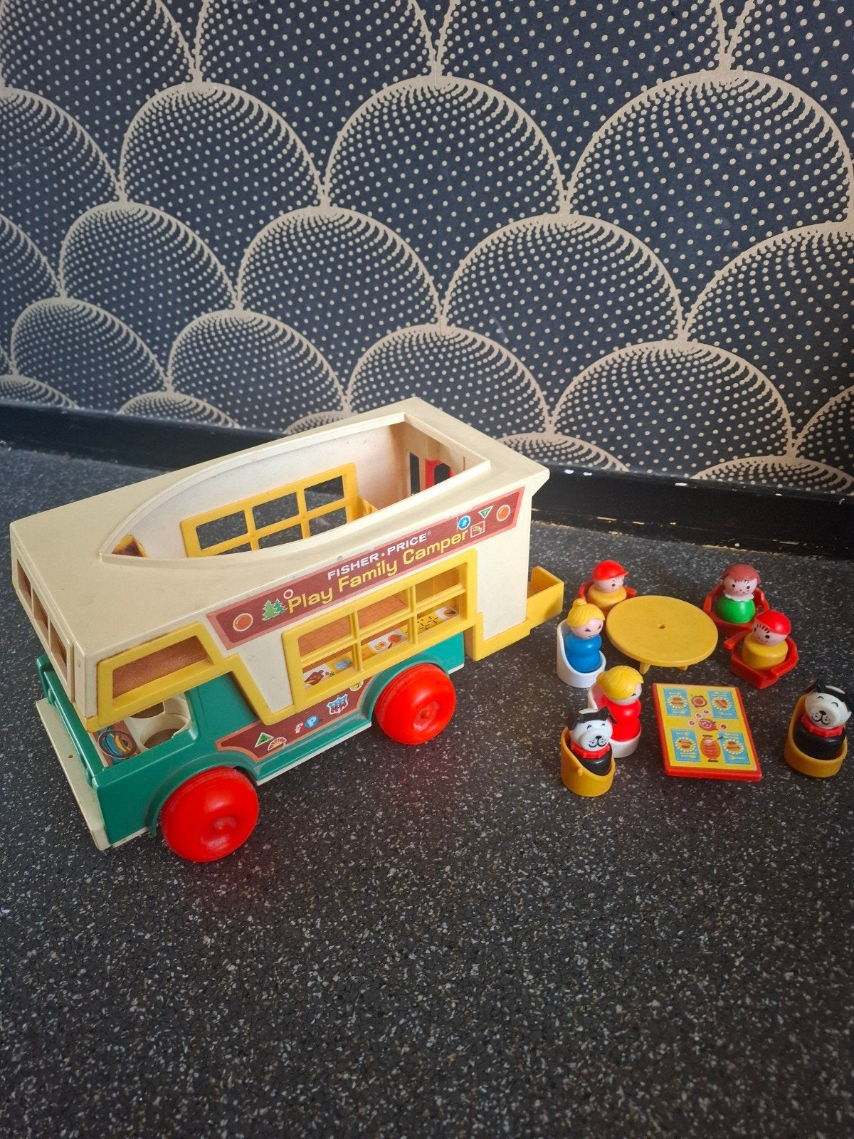 fisher price play family camper  vintage, Ophalen of Verzenden, Gebruikt, Speelset