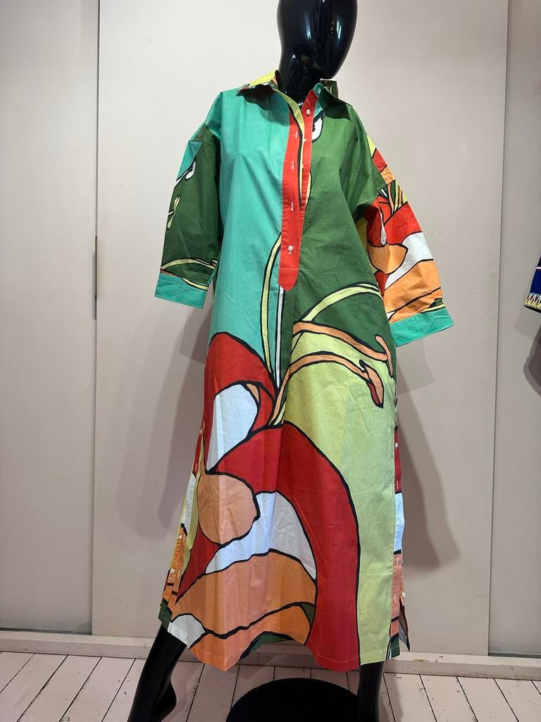 Sara Roka katoenen zomerjurk - Italiaanse maat 44 (L), Overige kleuren, Verzenden, Maat 42/44 (L), Nieuw