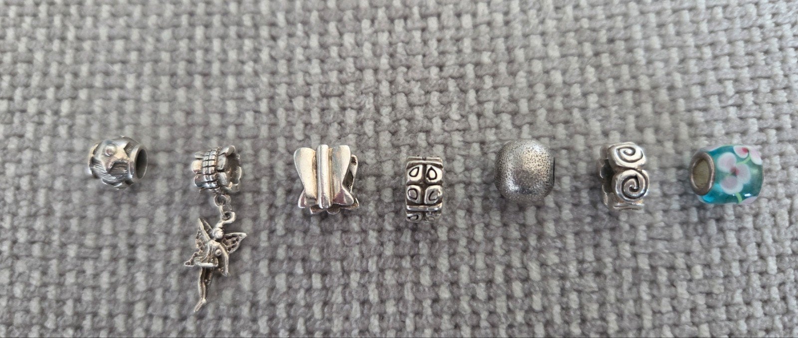 7 zilveren bedels voor o.a. pandora armband, Sieraden, Tassen en Uiterlijk, Bedels, Pandora, Ophalen of Verzenden, Zo goed als nieuw