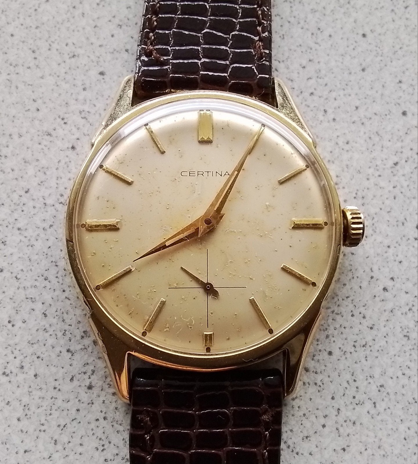Certina 321 vintage Zwitsers herenhorloge uit jaren '50, Overige merken, Overige materialen, Met bandje, Verzenden
