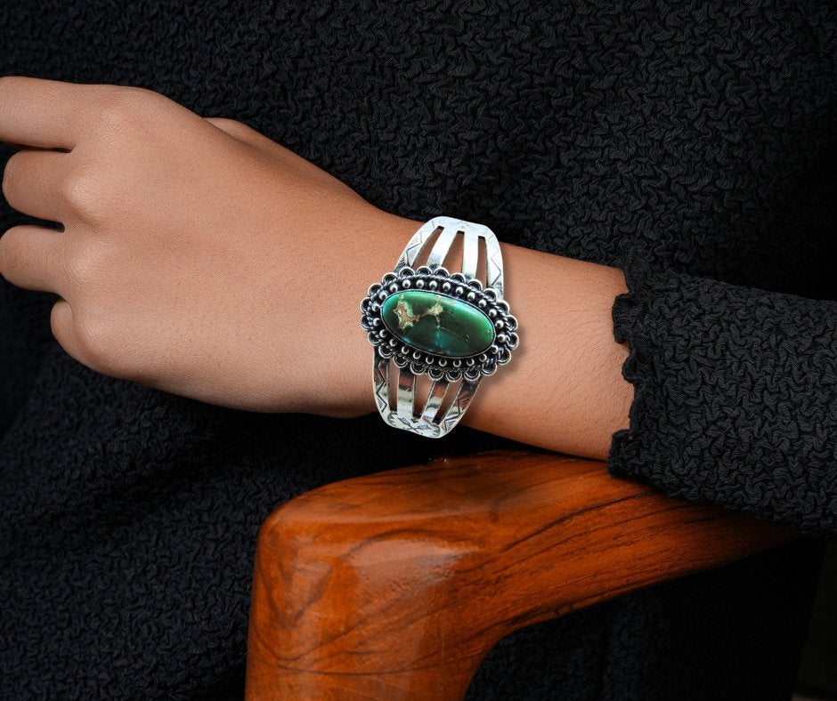 Sublieme antiek NAVAJO zilver Fred Harvey turquoise armband!, Sieraden, Tassen en Uiterlijk, Verzenden, Zo goed als nieuw, X, Met edelsteen