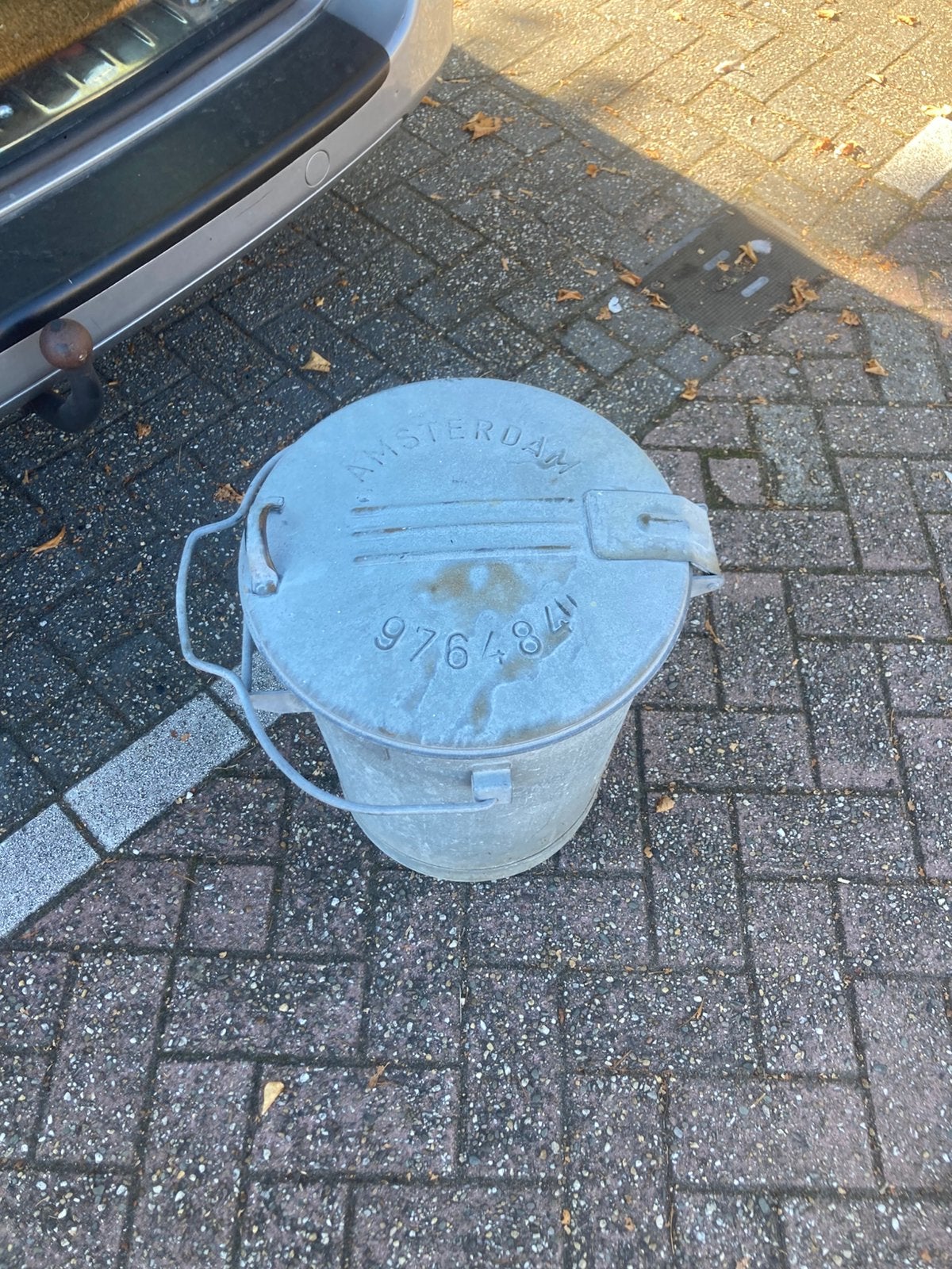Zinken vuilnisbak amsterdam, 40 liter of meer, Ophalen of Verzenden, Zo goed als nieuw