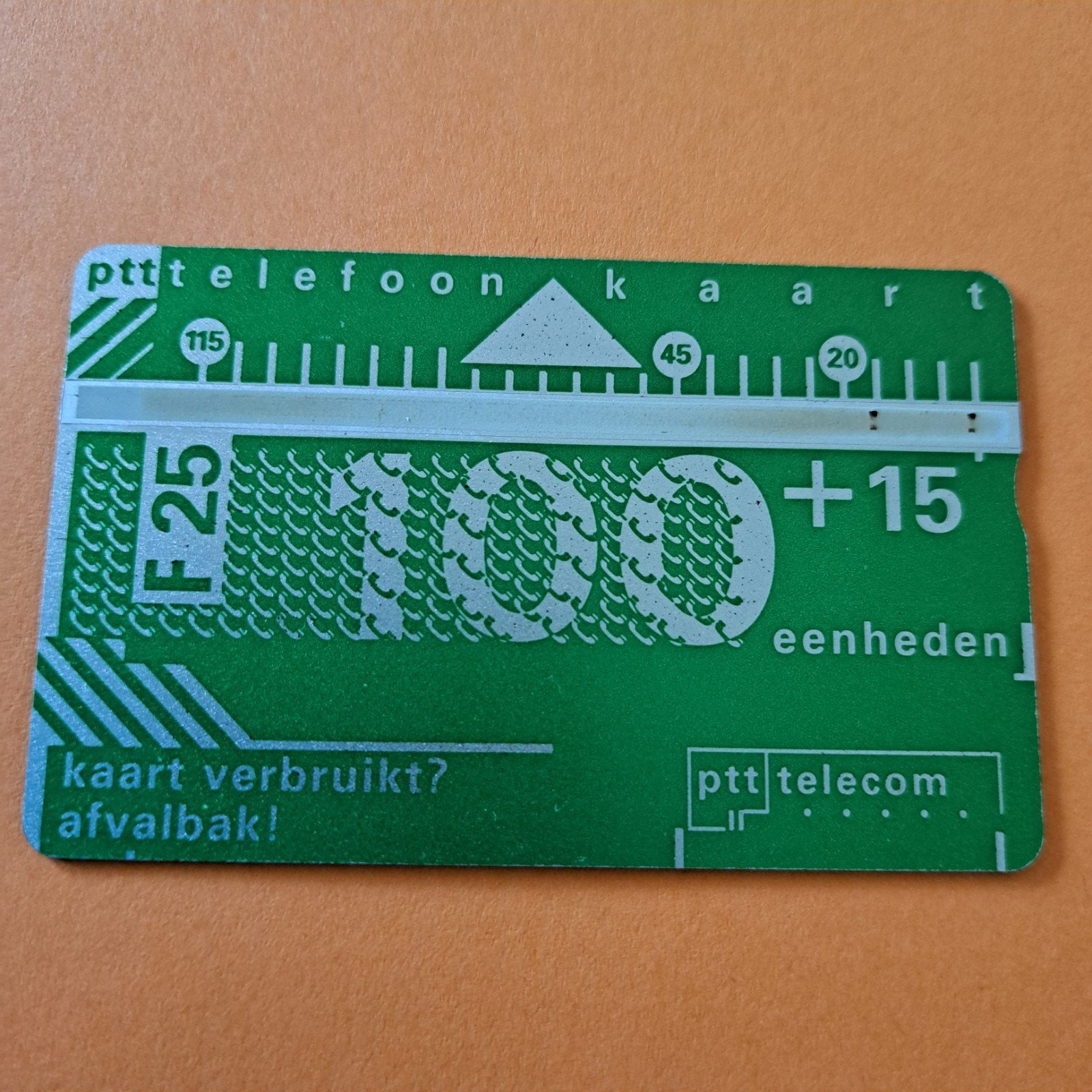 PTT Telefoonkaart F25 100+15 eenheden, Verzamelen, Telefoonkaarten, Ophalen of Verzenden, Nederland