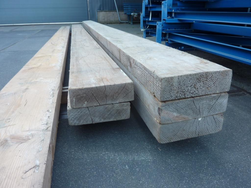 6 st houten balk / vurenhouten balk ca. 217x70mm 510cm lang, Ophalen, Gebruikt, Balk, Vuren