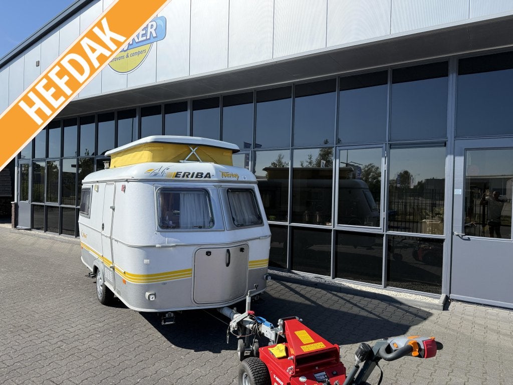 Eriba Touring Triton 418 Bed + XL zit # 4 persoon 1000KG max, Bedrijf, Treinzit, 750 - 1000 kg, Schokbreker