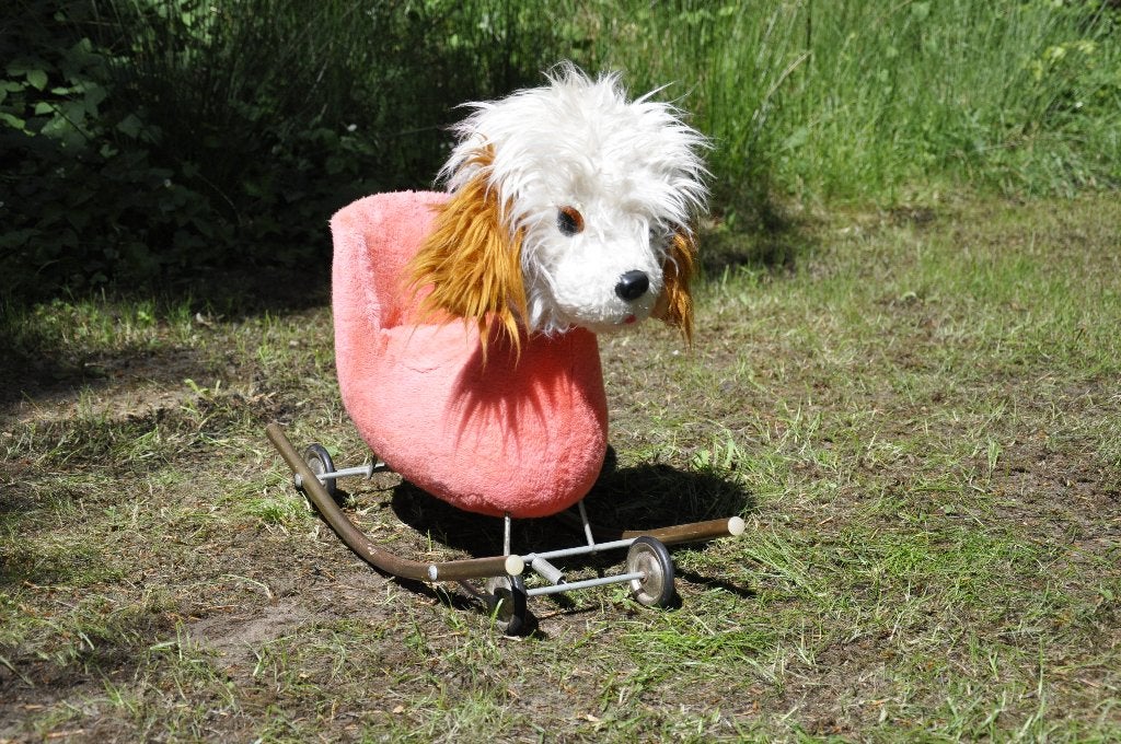 Speelgoed hond vintage, Gebruikt, Overige merken, Middelgroot (20 tot 80 cm), Roze