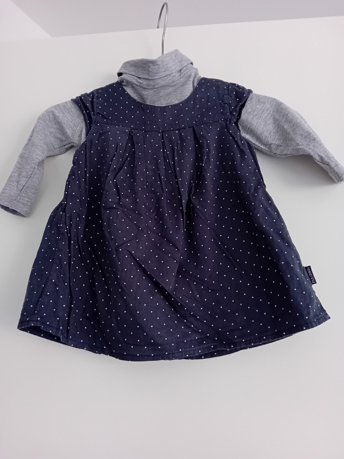 Dubbellaags jurkje met longsleeve met col - Maat 68, Meisje, Ophalen of Verzenden, Zo goed als nieuw, Jurkje of Rokje