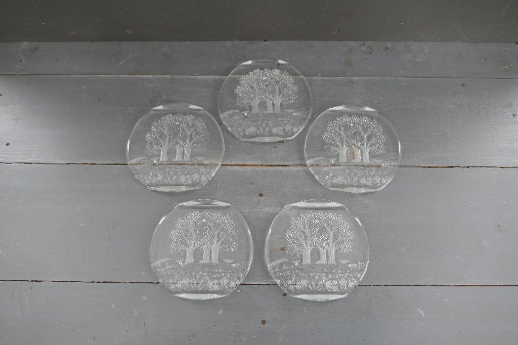 Vintage Original Walther Kristallglas bordjes 'Sommerland', Huis en Inrichting, Keuken | Servies, Verzenden, Bord(en), Overige stijlen