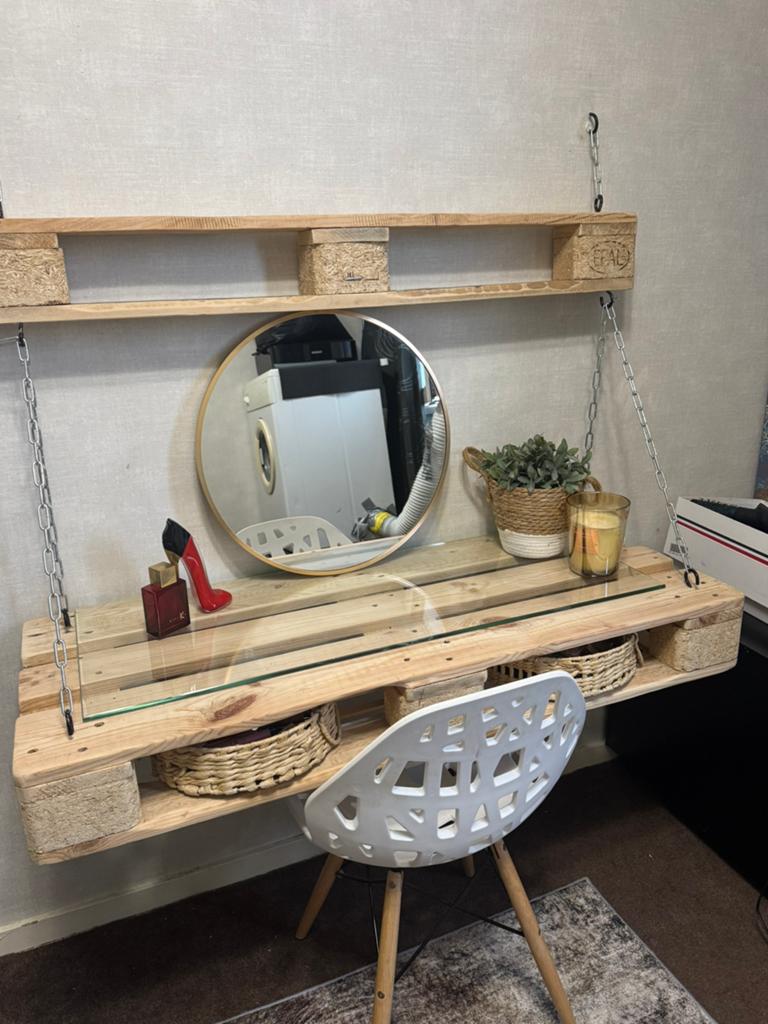 Kaptafel met stoel, Huis en Inrichting, Ophalen of Verzenden, Gebruikt, 50 tot 100 cm, Minder dan 100 cm
