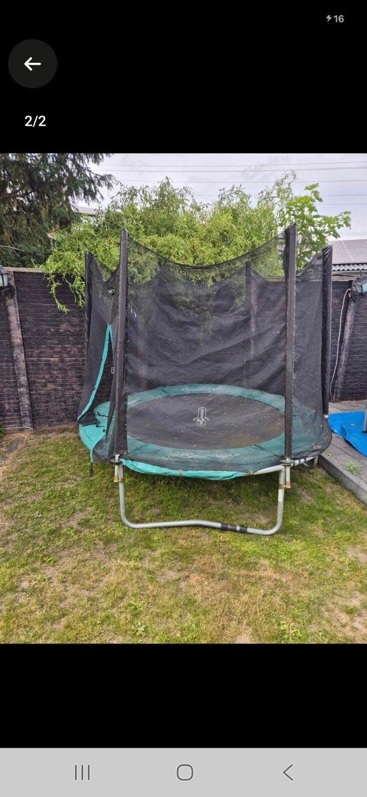 Trampoline met veiligheidsnet, Ophalen