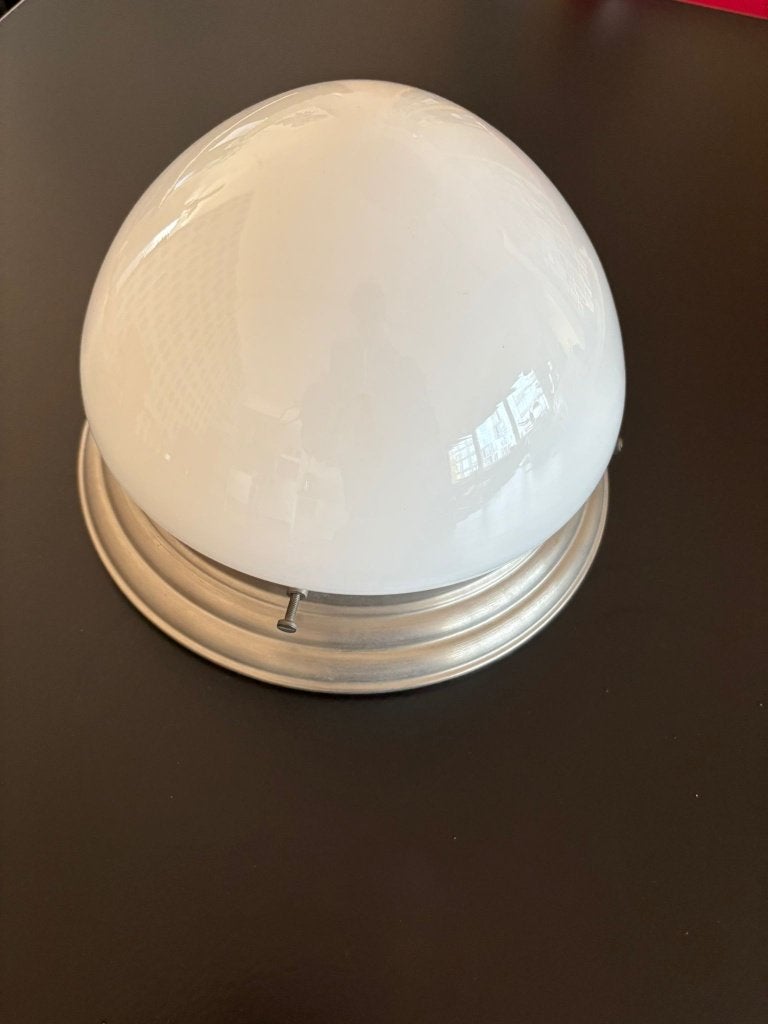Plafonnière melkglas Art Deco, Huis en Inrichting, Lampen | Plafondlampen, Ophalen, Gebruikt