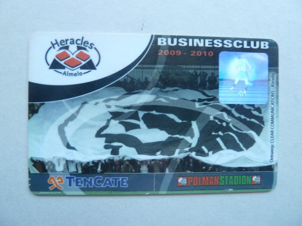 Businessclubcard Heracles. 2009/2010  Roze achterkant, Verzamelen, Ophalen of Verzenden, Zo goed als nieuw, Overige binnenlandse clubs