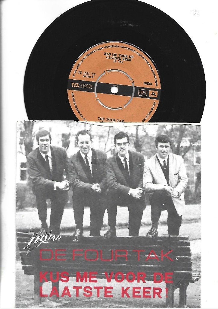 DE FOUR TAK SINGLE 7" KUS ME VOOR DE LAATSTE KEER 1970, 7 inch, Ophalen of Verzenden, Zo goed als nieuw, Beschermende buitenhoes
