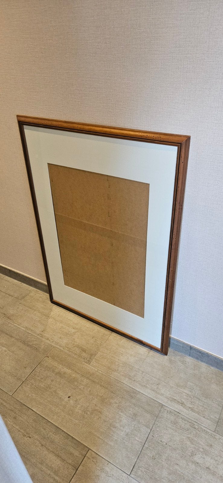 Grote houten fotolijst met passe-partout, Ophalen, Gebruikt, Hangend, Fotolijst