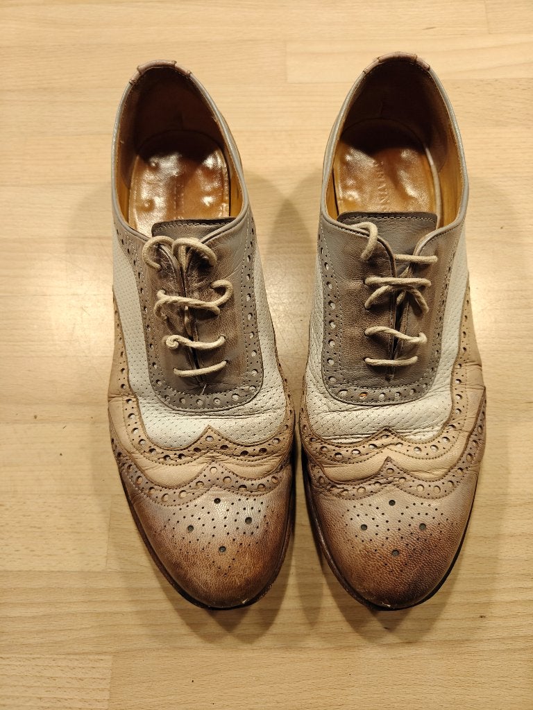 Melvin en Hamilton leren veterschoenen  grijs roze wit, Schoenen met lage hakken, Grijs, Gedragen, Melvin en Hamilton
