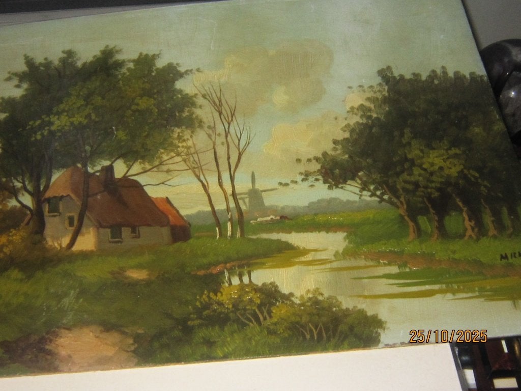 Los Paneeltje geschilderd door MICHEL, Ophalen of Verzenden, Olieverf, Landschap, Paneel