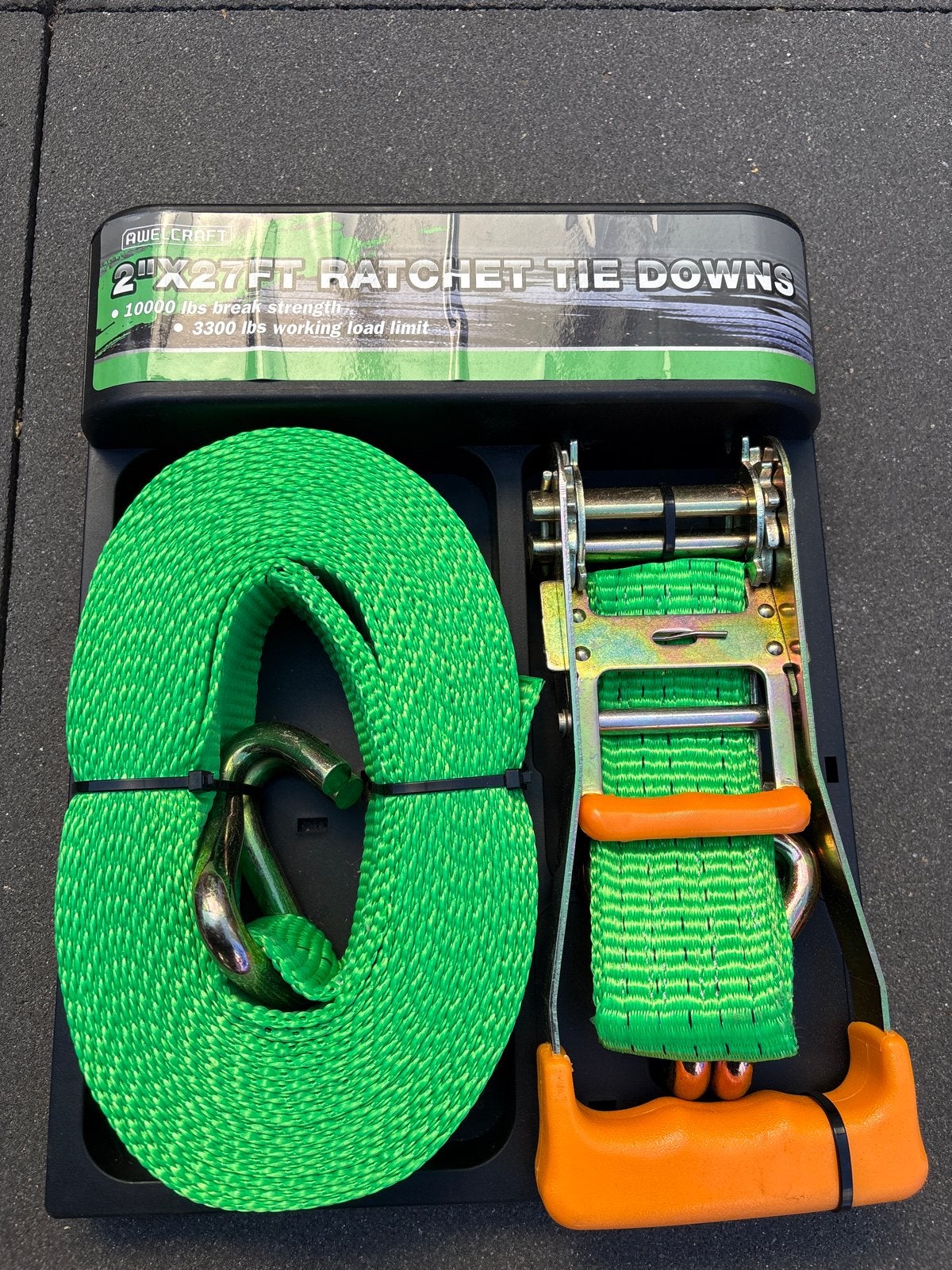 Te koop Awelcraft Ratel spanbanden 2"x27FT - 10000 lbs, Doe-het-zelf en Verbouw, Lieren en Takels, Ophalen of Verzenden, Handmatig